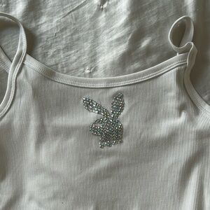 Playboy bunny bedazzled tank top